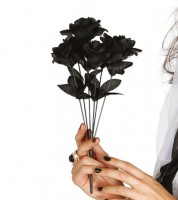Schwarzer Rosenstrauss aus Kunstblumen - 35 cm