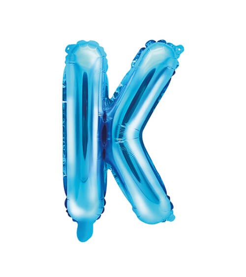 Folienballon Buchstabe "K" - blau - 35 cm