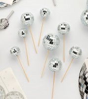 Cake-Picks "Discokugel" - 8 Stück