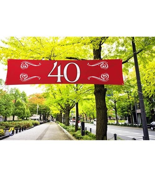 Großer Banner aus Stoff "40" - rot - 1,8 m