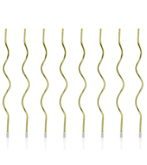 Spiralkerzen - gold - 14 cm - 8 Stück