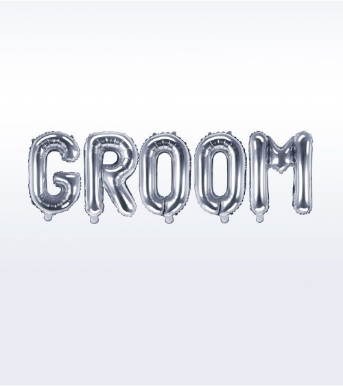 JGA-Ballon-Set „GROOM“ - silber - 5-teilig