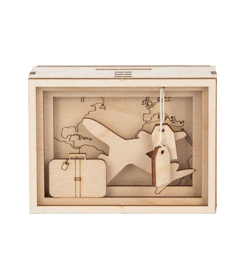 DIY 3D-Geschenkbox aus Holz "Reise" - 11,5 x 8,5 x 5 cm