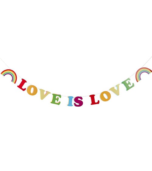 Schriftzug-Girlande "Love is Love" - bunt - 2 m