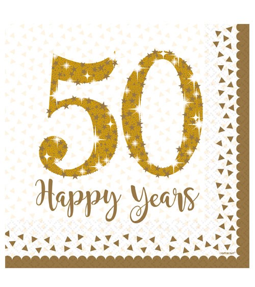 Servietten "50 Happy Years" - 16 Stück