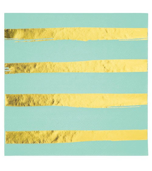 Servietten - fresh mint/gold - 16 Stück