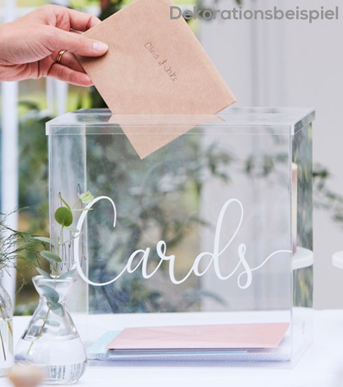 Hochzeits-Kartenbox aus transparentem Acryl - 25 x 25 cm