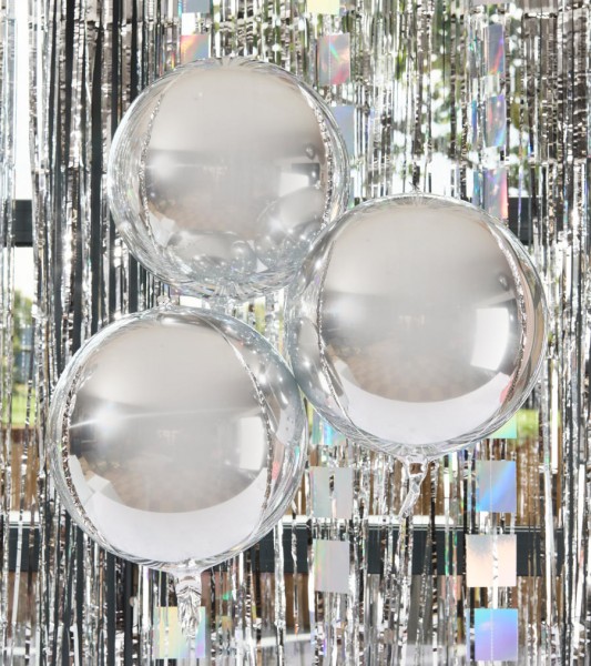 Orb-Kugelballons - silber - 3 Stück