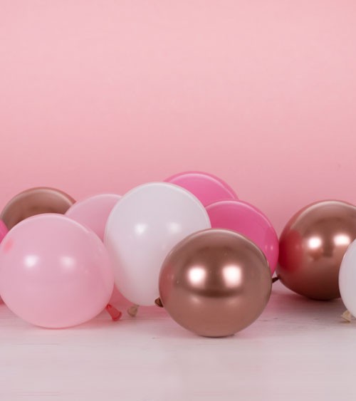 Mini-Luftballon-Set - Farbmix Pink & Rosegold - 12 cm - 40 Stück