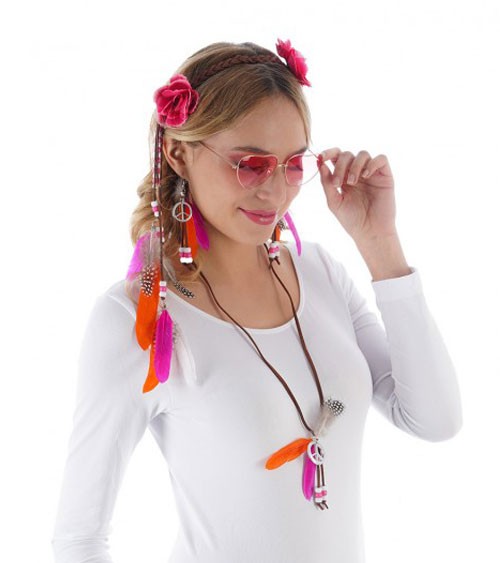 Kostüm Accessoires-Set "Boho Hippie" - 4-teilig