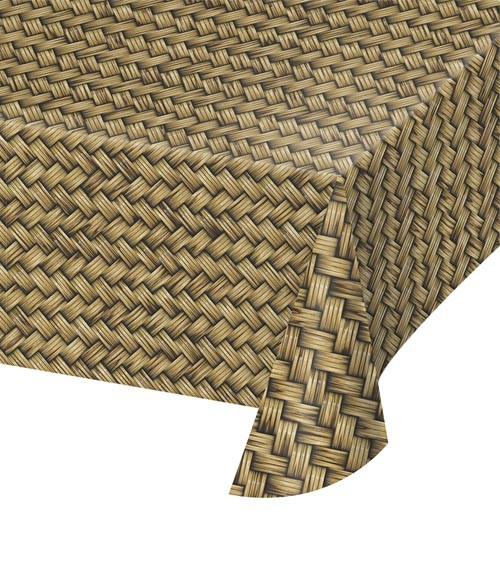 Kunststoff-Tischdecke "Rattan" - 137 x 274 cm