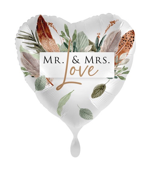 Herz-Folienballon "Rustic Love Wedding" - 43 cm