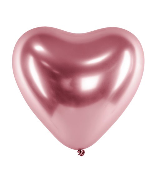 Glossy-Herz-Luftballons - rosegold - 50 Stück