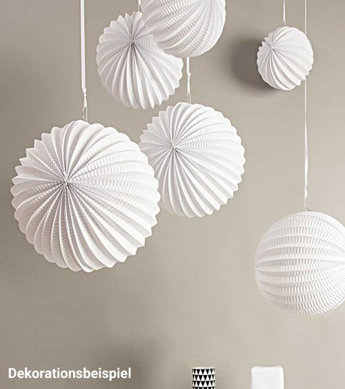 Papierlampion-Set - weiß - 3-teilig