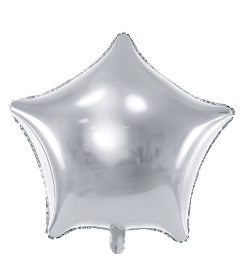 Stern-Folienballon - silber - 70 cm