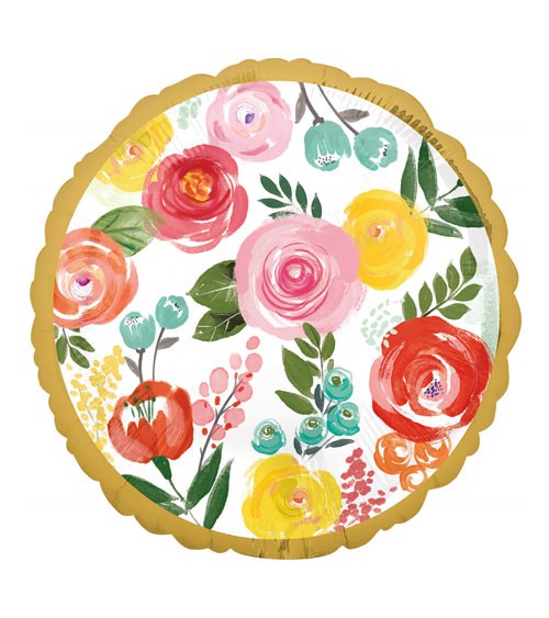 Runder Folienballon "Bright Florals" - 43 cm