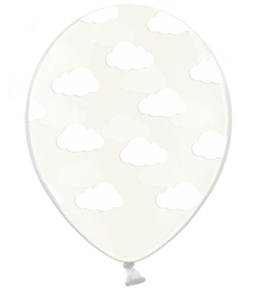 Luftballons "Wolken" - kristall - 6 Stück