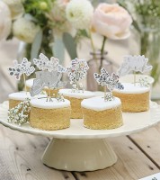 Team Bride Picks mit floralem Muster - 12-teilig