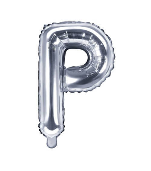 Folienballon Buchstabe "P" - silber - 35 cm