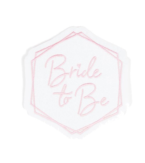 Aufbügelmotiv "Bride to be" - weiß & rosa - 9 x 10 cm