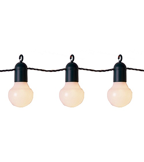 LED-Party-Girlande "Bulb" - weiß/dunkelgrün - 5,7 m