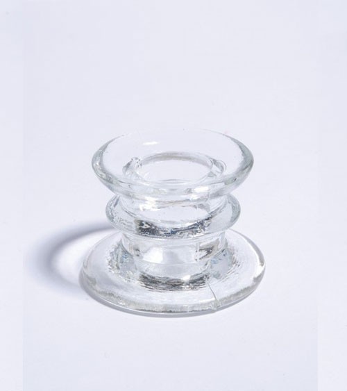 Stabkerzenhalter aus Glas - transparent - 4 cm