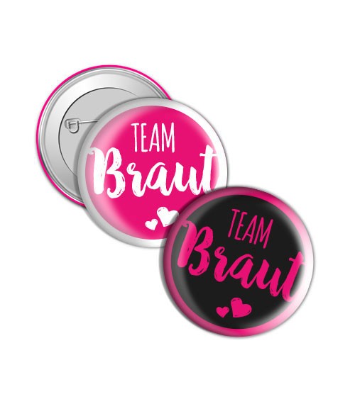 Button "Herz an Herz" - Team Braut