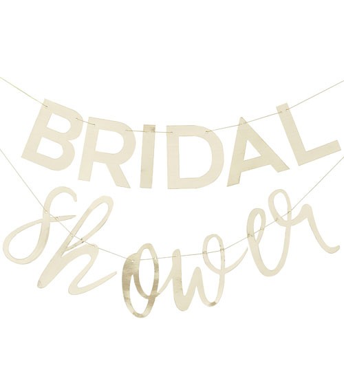 Schriftzuggirlande "Bridal Shower" - metallic gold - 2-teilig