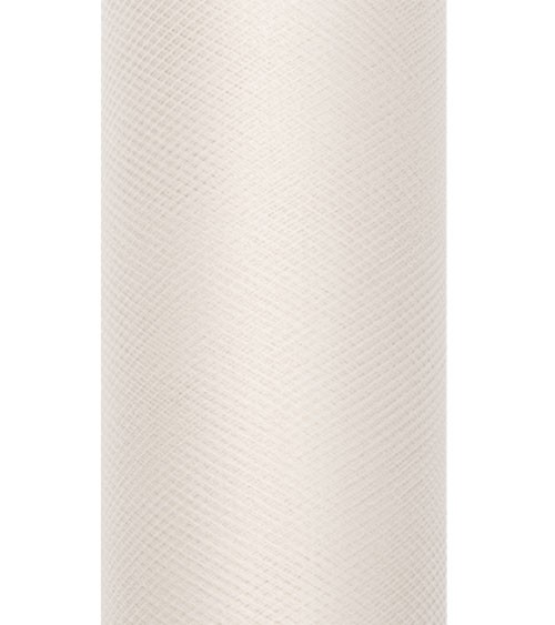 Tischband aus Tüll - creme - 15 cm x 9 m