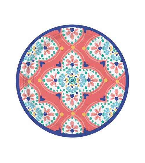 Kleine Pappteller "Boho Vibes" - 8 Stück