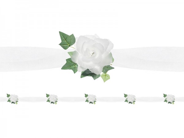Tüllgirlande "Weiße Rosen"