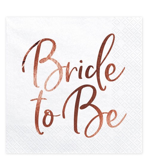 Servietten "Bride to Be" - weiß/rosegold - 20 Stück
