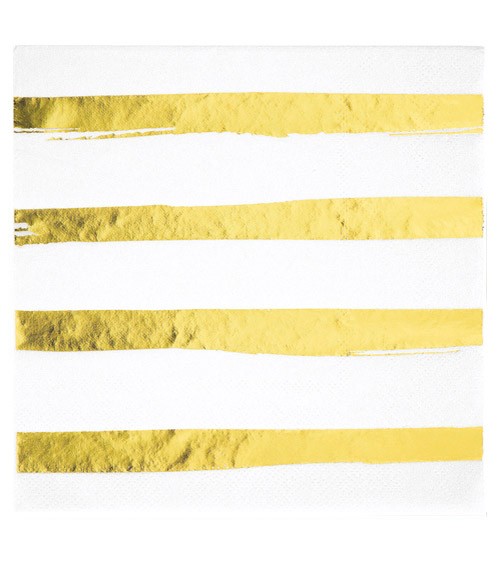 Servietten - weiß/gold - 16 Stück