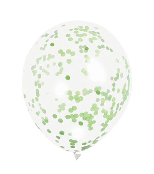 Konfetti-Ballons - lime green - 30 cm - 6 Stück