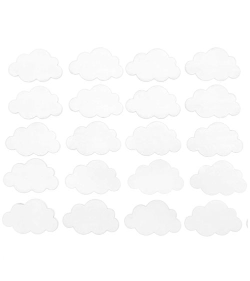 Holzwolken - weiß - 4 x 2,5 cm - 20 Stück