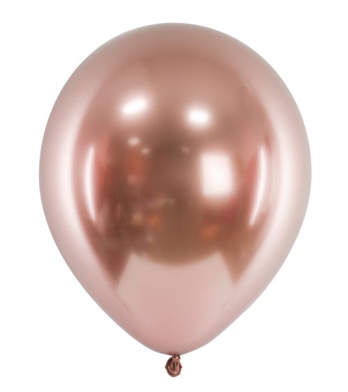 Glossy-Luftballons - rosegold - 10 Stück