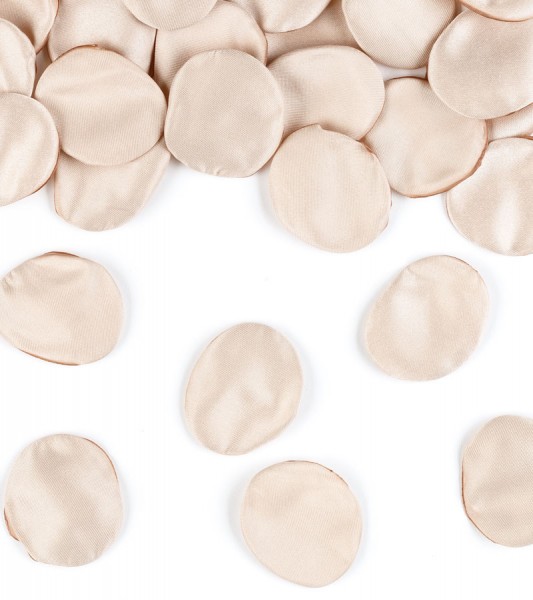 Rosenblüten aus Stoff - beige - 100 Stück