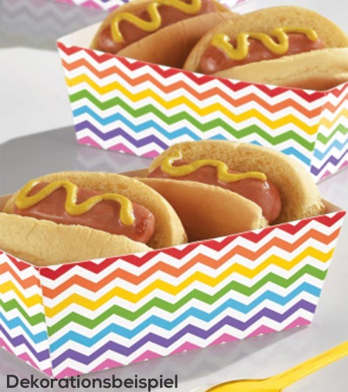 Snackschalen "Chevron" - Regenbogen - 24 Stück