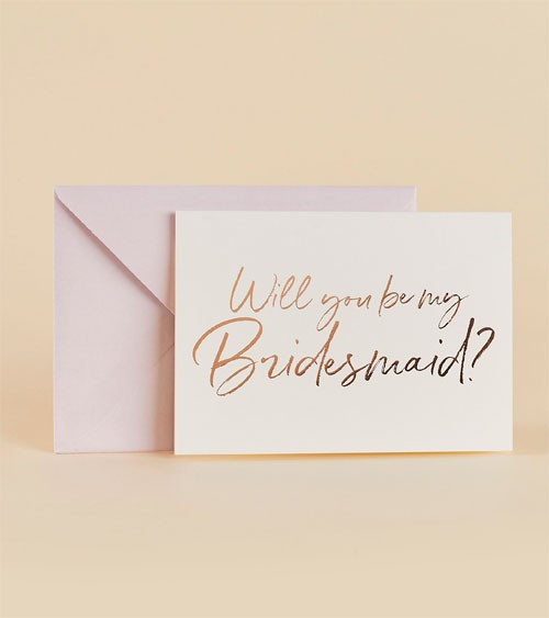 "Will you be my Bridesmaid?"-Karten mit rosa Umschlag - 5 Stück
