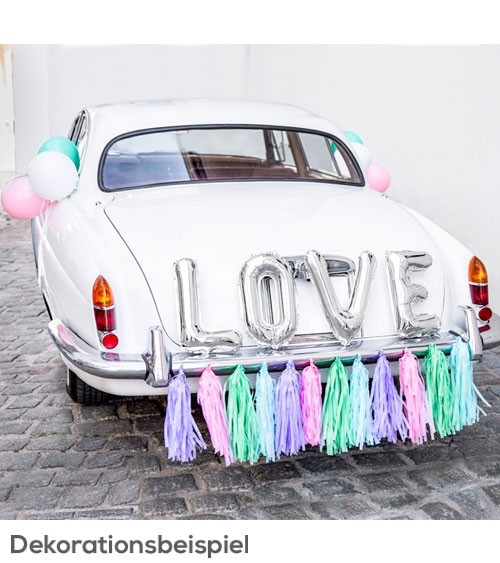 Creme und Pink Autodeko Herz aus rosen für Hochzeit