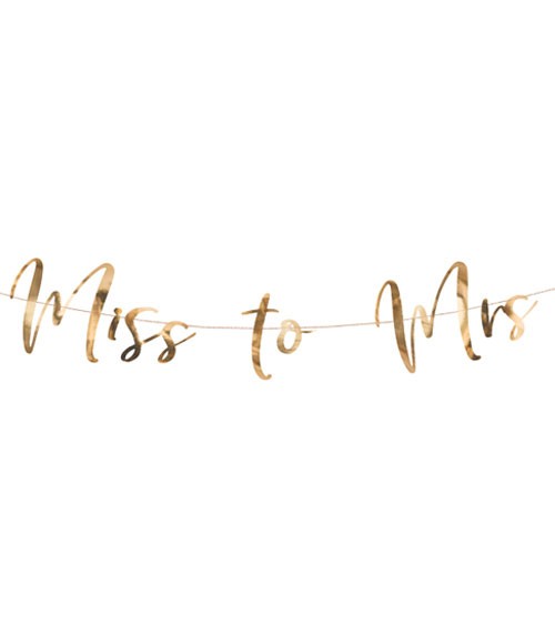 Schriftzuggirlande "Miss to Mrs" - rosegold - 76 cm
