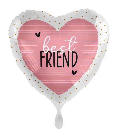 Herz-Folienballon "best friend" - 43 cm