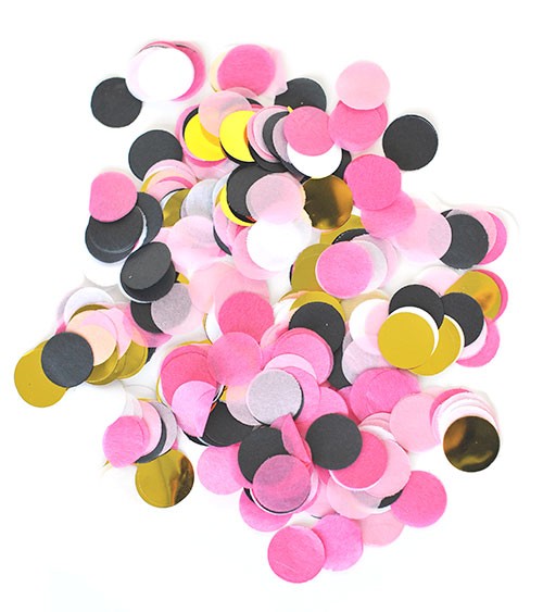 Seidenpapier-Konfetti - pink, gold, schwarz, weiß - 15 g