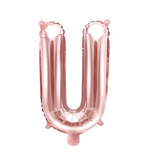 Folienballon Buchstabe "U" - rosegold - 35 cm