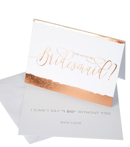 Will you be my Bridesmaid-Karten "Dipped in Rosegold" - 3 Stück