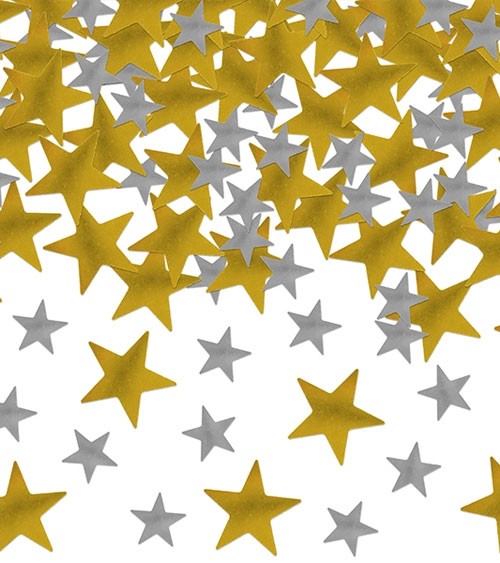 Metallic-Streukonfetti "Kleine Sterne - gold/silber" - 7 g