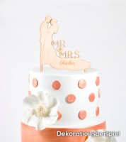Dein Cake-Topper "Mr & Mrs - Silhouette" aus Holz - Wunschtext