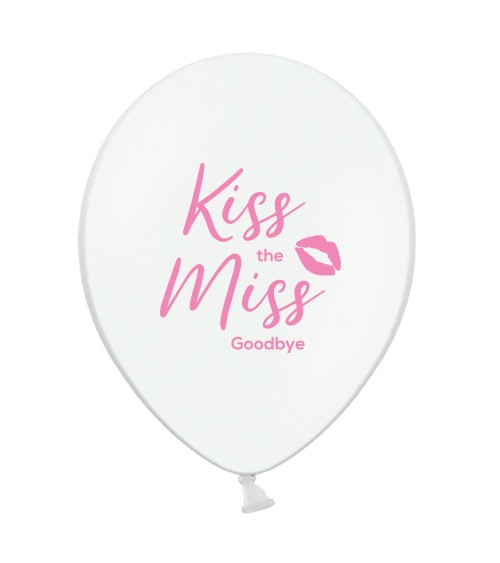 Transparente Ballons "Kiss the Miss Goodbye" - pink - 10 Stück