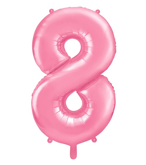 Supershape-Folienballon "8" - rosa - 86 cm