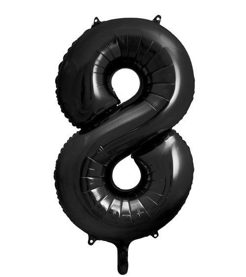 SuperShape Folienballon "8" - schwarz - 86 cm